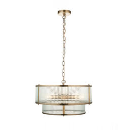 Loops Elegant 2 Pack Antique Brass Pendant Lights With Clear Glass Shades For Home Decor - thumbnail 7