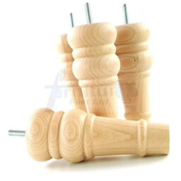 L&F 4 Replacement Furniture Feet Raw Turned Wooden Legs 165mm High Settee Chairs Sofas Footstools M8 (8mm) Tsp2071 - thumbnail 4