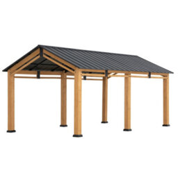 Sunjoy Outdoor Cedar Wood Gazebo Diran - 603Cm X 336Cm, Anthracite - thumbnail 1