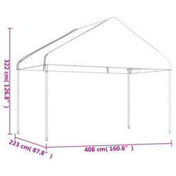 Walplus Gazebo With Roof White 4.08X2.23X3.22 M Polyethylene - thumbnail 4