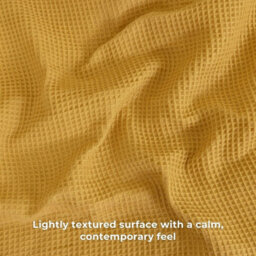MHG Living Chunky Waffle Duvet Cover Set - Polycotton Blend, Button Fastening - (Single, Mustard) - thumbnail 5