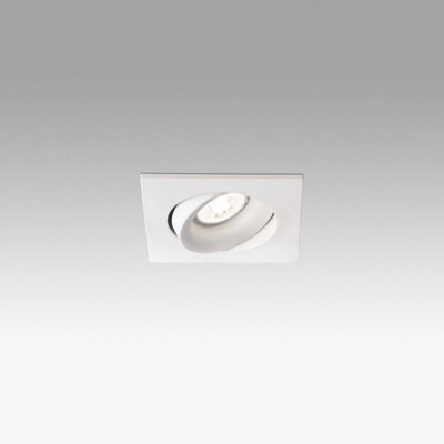 Luminosa Lighting Luminosa Arg 1 Light Square Tiltable Recessed Spotlight White, Gu10 - image 1