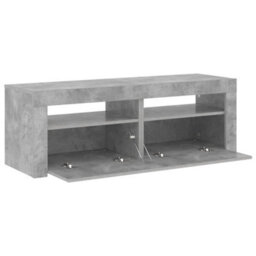 Berkfield Modern Tv Cabinet With Led Lights Concrete Grey 120X35X40 Cm - thumbnail 9