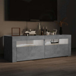 Berkfield Modern Tv Cabinet With Led Lights Concrete Grey 120X35X40 Cm - thumbnail 5