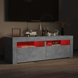 Berkfield Modern Tv Cabinet With Led Lights Concrete Grey 120X35X40 Cm - thumbnail 4
