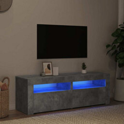 Berkfield Modern Tv Cabinet With Led Lights Concrete Grey 120X35X40 Cm - thumbnail 2