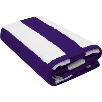 K Collection Striped Beach Towel (Pack Of 2) Purple (One Size) - image 1