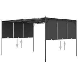Berkfield Garden Gazebo With Side Curtain 4X3X2.25 M Anthracite - thumbnail 6