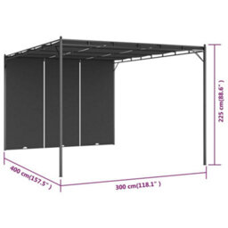 Berkfield Garden Gazebo With Side Curtain 4X3X2.25 M Anthracite - thumbnail 8