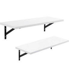 Songmics Premium Wall Duo, Glossy Finish Display Shelves With Enhanced Weight Support, White - thumbnail 7