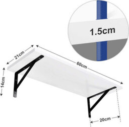 Songmics Premium Wall Duo, Glossy Finish Display Shelves With Enhanced Weight Support, White - thumbnail 2