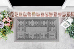 Modern Greek Key Design Outdoor-Indoor Rugs Dark Grey 160X230 Cm - thumbnail 2