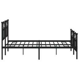 Berkfield Metal Bed Frame With Headboard And Footboard Black 140X200 Cm - thumbnail 6
