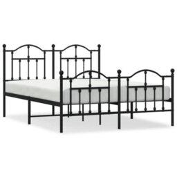 Berkfield Metal Bed Frame With Headboard And Footboard Black 140X200 Cm - thumbnail 2