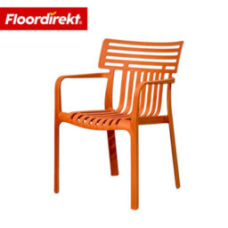 Floordirekt 6 Pack Stackable Garden Chairs Weather Resistant Uv Protected Patio Balcony Dining Set Orange 60 X 51 Cm - thumbnail 5