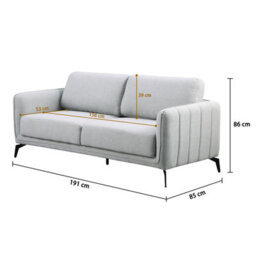 More4Homes Oslo Modern Scandi Style Fabric Living Room 3 Seater Sofa (Light Grey) - thumbnail 9