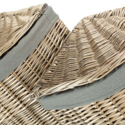 Red Hamper H034Gry Set Of 2 Antique Wash Corner Linen Basket With Grey Sage Lining - thumbnail 4
