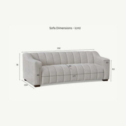 Stratus Interiors Astoria 3 Seater Boucle Sofa Modern Panel Design & Luxurious Comfort - Iron Grey - thumbnail 3