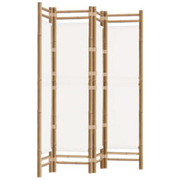 Berkfield Classic Folding 4-Panel Room Divider 160 Cm Bamboo And Canvas - thumbnail 1