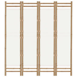 Berkfield Classic Folding 4-Panel Room Divider 160 Cm Bamboo And Canvas - thumbnail 4