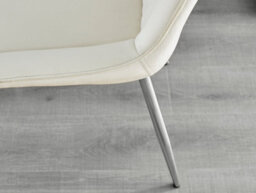 Furniturebox Imperia Grey High Gloss 6 Seater Dining Table With Structural 2 Plinth Column Legs 6 Cream Velvet Silver Leg Pesaro Chairs - thumbnail 9