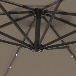 Sundaze 3M Taupe Led Garden Banana Parasol Cantilever Umbrella Patio Hanging , Base & Weather Protective Cover - thumbnail 7