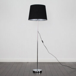 Valuelights Charles Chrome Floor Lamp With Black Tapered Shade And Bulb - thumbnail 4