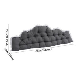 Living And Home Dark Gray, Non-Removable And Washable, Strappy Headboard Pillow, 180Cm W X 10Cm D X 75Cm H - thumbnail 9