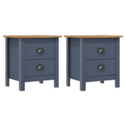 Vidaxl Bedside Cabinets Hill 2Pcs Grey 46X35X49.5 Cm Pine Wood - thumbnail 1