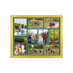 AK Frames 20X16 Gold Sleek Multi Photo Frame With Emerald Mount - Holds 9 Apertures (2X) 7X5, (7X) 6X4 Photos