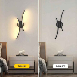 Led Wall Light 12W, 40Cm Modern Curved Acrylic Lamp, Warm White 3000K For Living Room - thumbnail 3