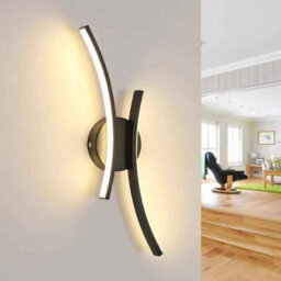 Led Wall Light 12W, 40Cm Modern Curved Acrylic Lamp, Warm White 3000K For Living Room
