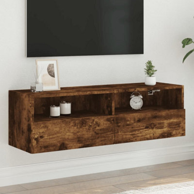 Walplus Tv Wall Cabinet Smoked Oak 100X30X30 Cm Engineered Wood - image 1