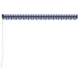 Berkfield Manual Retractable Awning 450X300 Cm Blue And White - thumbnail 4
