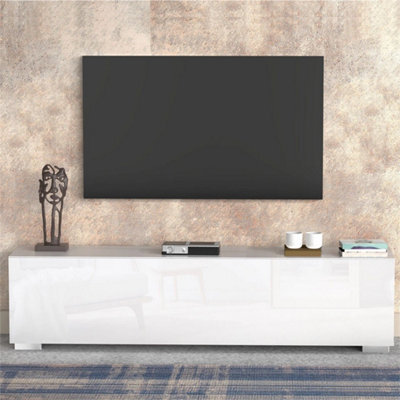 140Cm High Gloss Wall Mounted Floating Tv Unit With Led - image 1