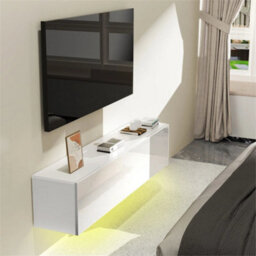 140Cm High Gloss Wall Mounted Floating Tv Unit With Led - thumbnail 6
