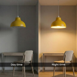 Retro Yellow Metal Ceiling Lampshade With Textured Finish For Living Room Bedroom Or Hallway - thumbnail 5