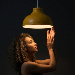 Retro Yellow Metal Ceiling Lampshade With Textured Finish For Living Room Bedroom Or Hallway - thumbnail 8