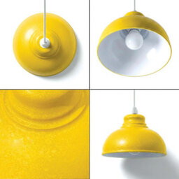 Retro Yellow Metal Ceiling Lampshade With Textured Finish For Living Room Bedroom Or Hallway - thumbnail 3