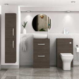 Royal Bathrooms 500mm Floor Standing Vanity Unit 2 Drawer Grey Elm & Countertop Basin - Elva - thumbnail 2