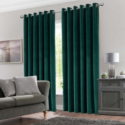 Ameha Emerald Green Velvet Curtains 66X90 Inches Eyelet Blackout Thermal Insulated Window Curtain Pair For Living Room Bedroom - thumbnail 8