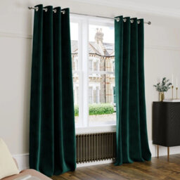 Ameha Emerald Green Velvet Curtains 66X90 Inches Eyelet Blackout Thermal Insulated Window Curtain Pair For Living Room Bedroom - thumbnail 7