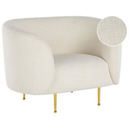 Beliani Minimalist Armchair Loen Boucle White