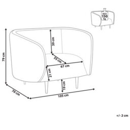 Beliani Minimalist Armchair Loen Boucle White - thumbnail 3