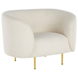 Beliani Minimalist Armchair Loen Boucle White - thumbnail 4