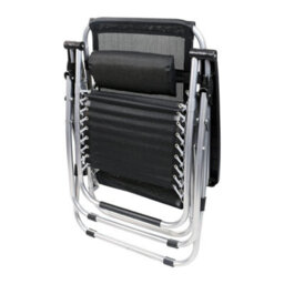 Taylor & Brown 2X Textoline Reclining Garden Chair Beach Sun Lounger Recliner Chairs In Black Weatherproof Textoline - thumbnail 7
