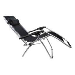 Taylor & Brown 2X Textoline Reclining Garden Chair Beach Sun Lounger Recliner Chairs In Black Weatherproof Textoline - thumbnail 4