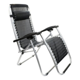 Taylor & Brown 2X Textoline Reclining Garden Chair Beach Sun Lounger Recliner Chairs In Black Weatherproof Textoline - thumbnail 3