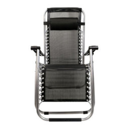 Taylor & Brown 2X Textoline Reclining Garden Chair Beach Sun Lounger Recliner Chairs In Black Weatherproof Textoline - thumbnail 2