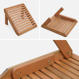 Sweeek - Wooden Retro Garden Deck Chair With Side Table Natural 69X139.2X90 Cm - Adirondack Salamanca - thumbnail 9